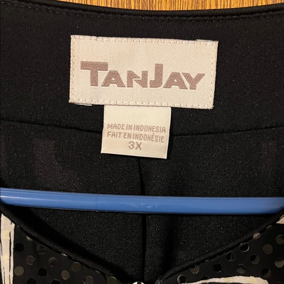 TanJay Sequin Black and White Print Blouse/Jacket- Size 3X - Picture 2 of 9